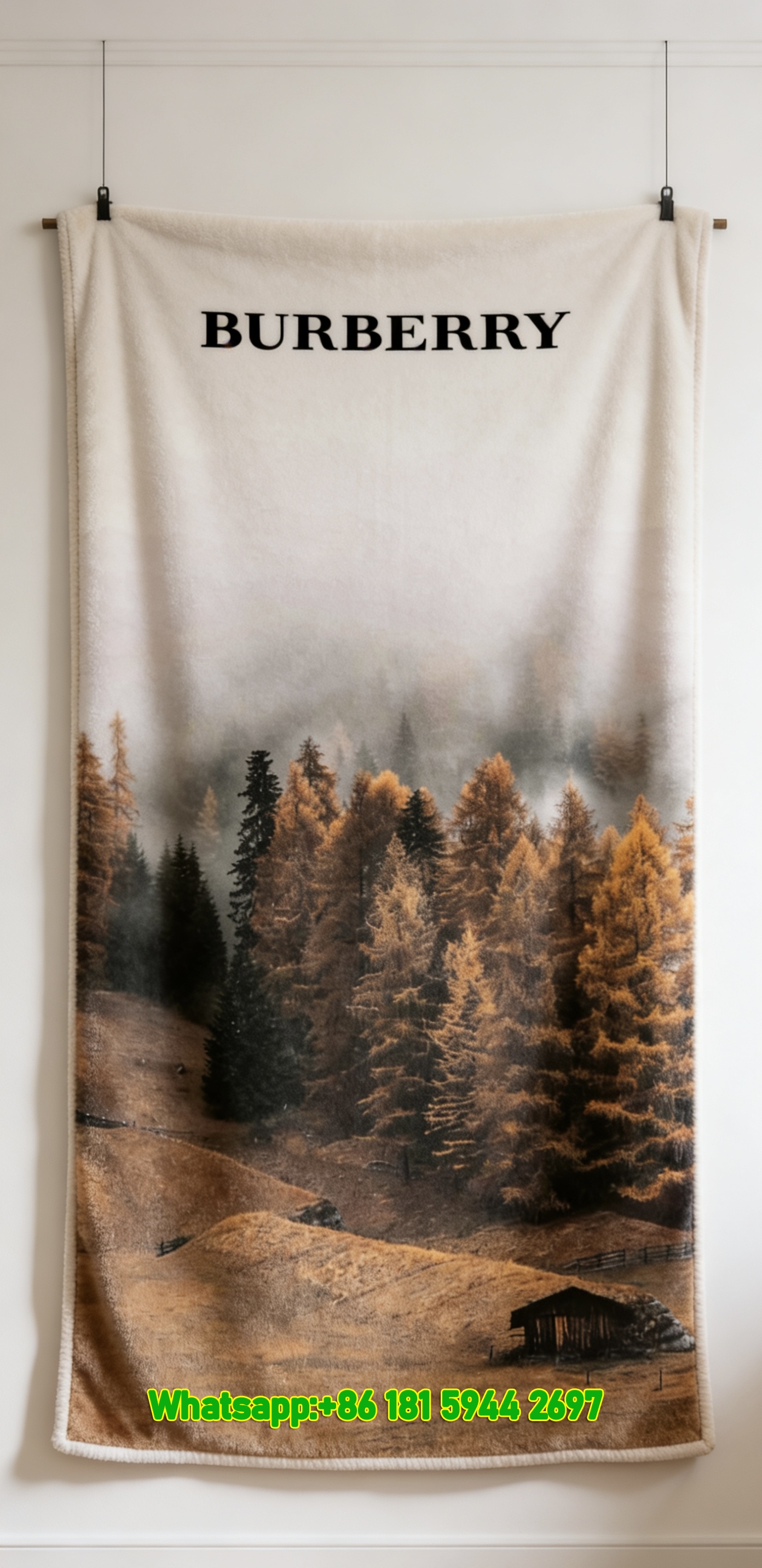 Burberry Misty Mountain Forest Flannel Sofa Throw Blanket B193